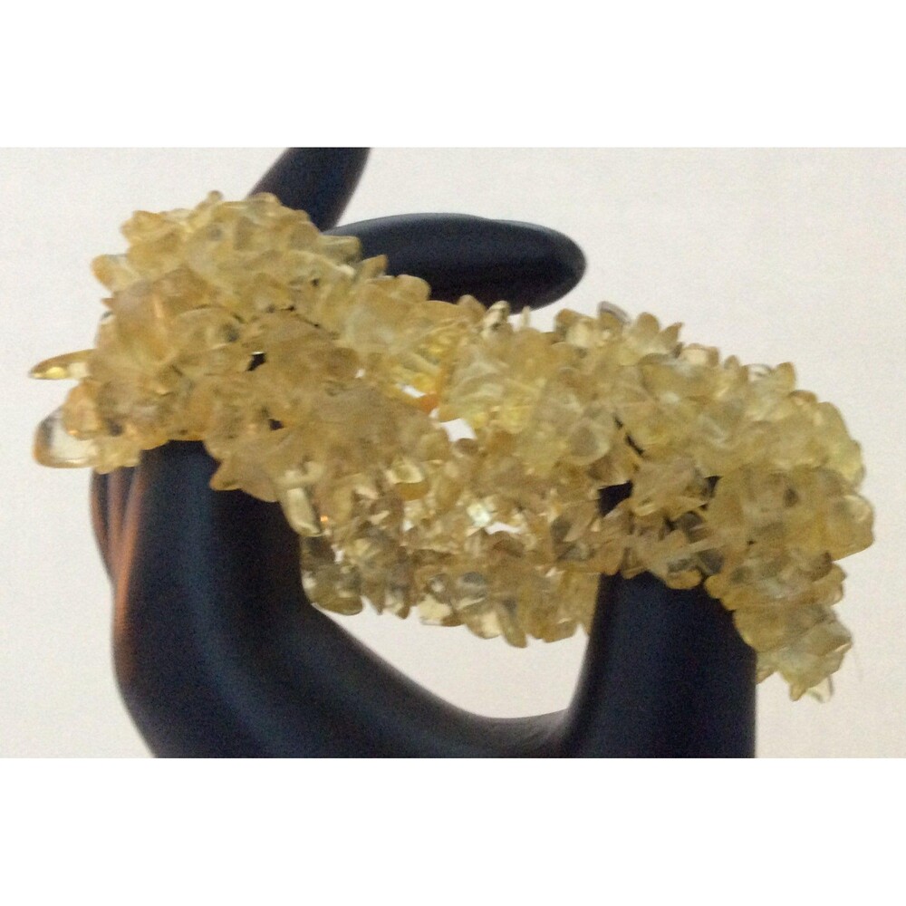 Vintage Yellow Citron Chips Chunky Stretch Bracelet